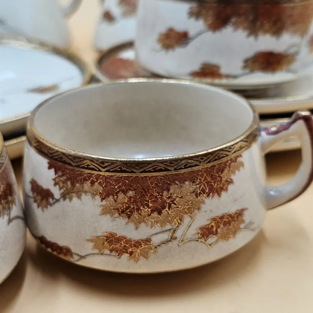 Vintage 18pc Satsuma Tea Set From 1935 Near Complete